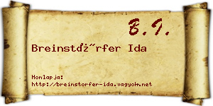 Breinstörfer Ida névjegykártya